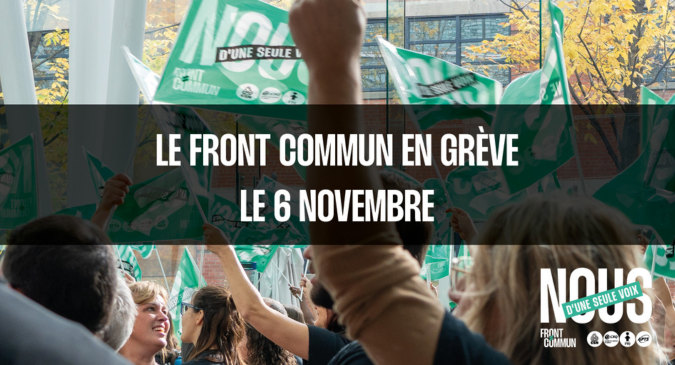 LE FRONT COMMUN EN GRÈVE LE 6 NOVEMBRE